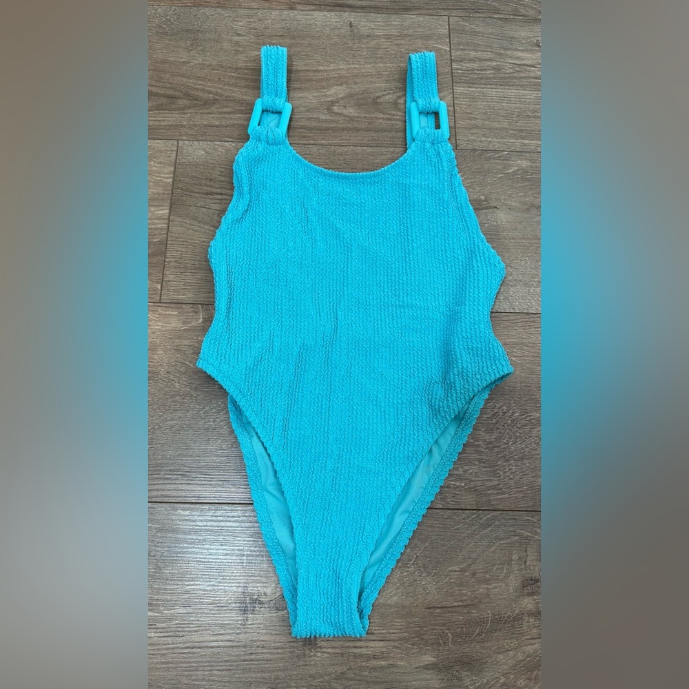 Aerie Shimmery Crinkle One Piece Swimsuit | Cheeky Scoop Back | S | NWOT - Picture 5 of 14